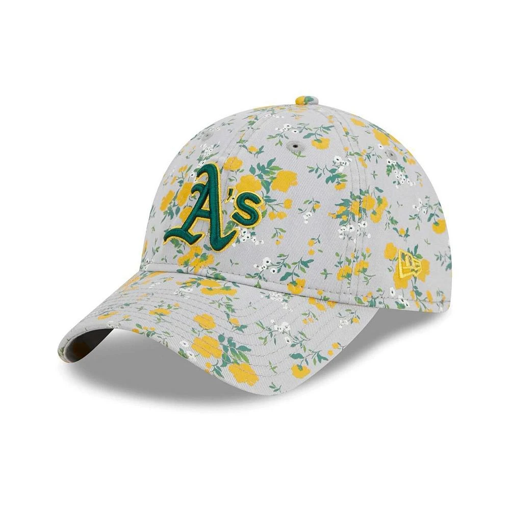 商品New Era|Women's Gray Oakland Athletics Bouquet 9TWENTY Adjustable Hat,价格¥225,第1张图片