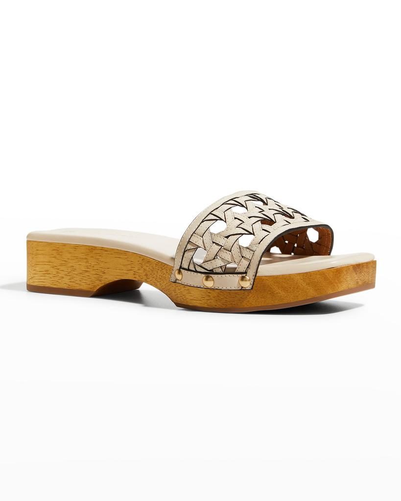 Basketweave Calfskin Clog Sandals商品第2张图片规格展示