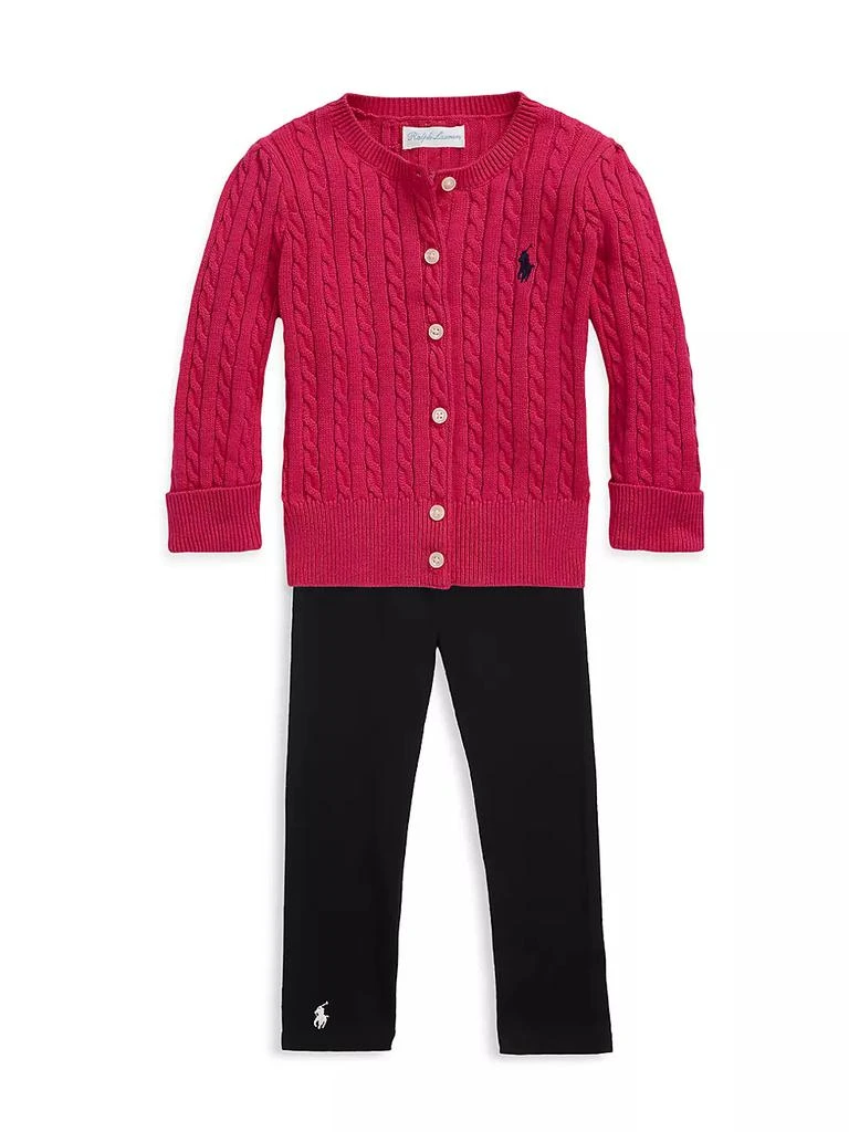 商品Ralph Lauren|Baby Girl's Mini Cable-Knit Cardigan,价格¥371,第2张图片详细描述