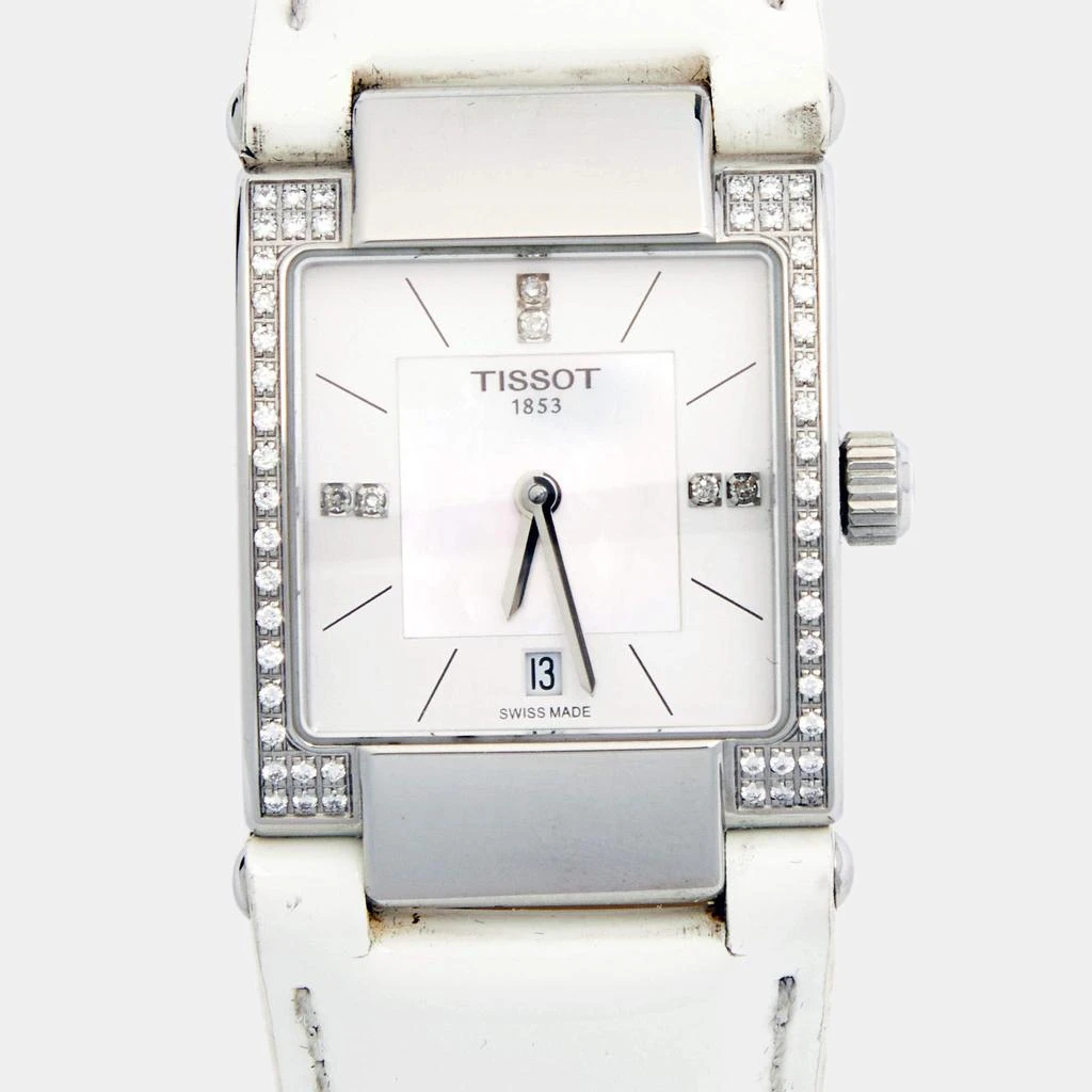 商品[二手商品] Tissot|Tissot Mother of Pearl Diamond Leather T2 T090.310.66.116.00 Women's Wristwatch 23 mm,价格¥2393,第3张图片详��细描述