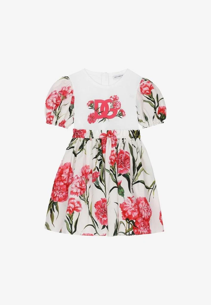 商品Dolce & Gabbana|Girls Carnation Print DG Dress,价格¥2884,第1张图片