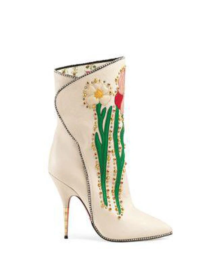 商品Gucci|Women's Crystal-Embroidered Booties,价格¥18704,第2张图片详细描述