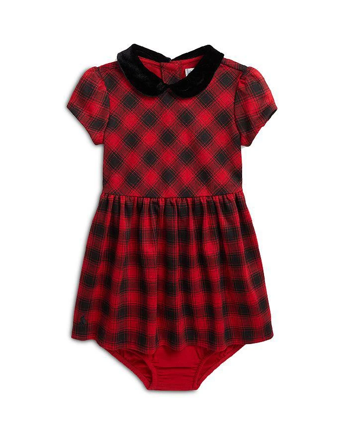 商品Ralph Lauren|Girls' Buffalo Check Ponte Dress & Bloomers Set - Baby,价格¥148,第1张图片