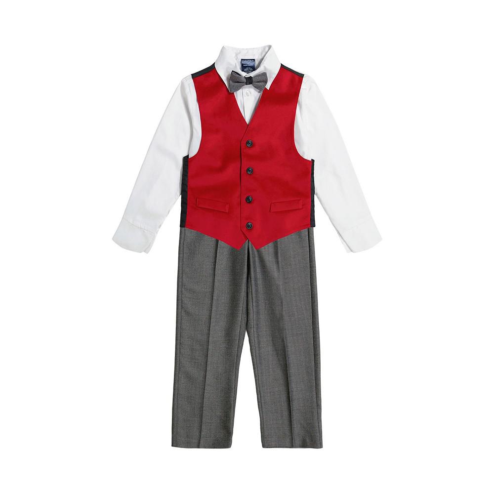 Little Boys 4-Pc. Velvet Vest, Pants, Shirt & Bowtie Set商品第8张图片规格展示