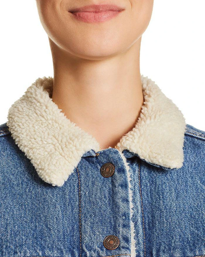 商品Levi's|Sherpa-Trimmed Denim Trucker Jacket 女士羊羔夹克,价格¥951,第5张图片详细描述