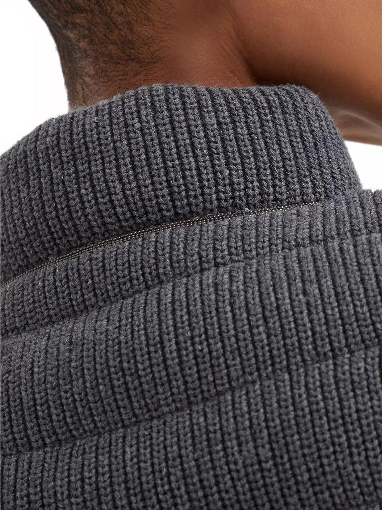 商品Brunello Cucinelli|Dazzling Cotton English Rib Knit Down Vest,价格¥33628,第4张图片详细描述