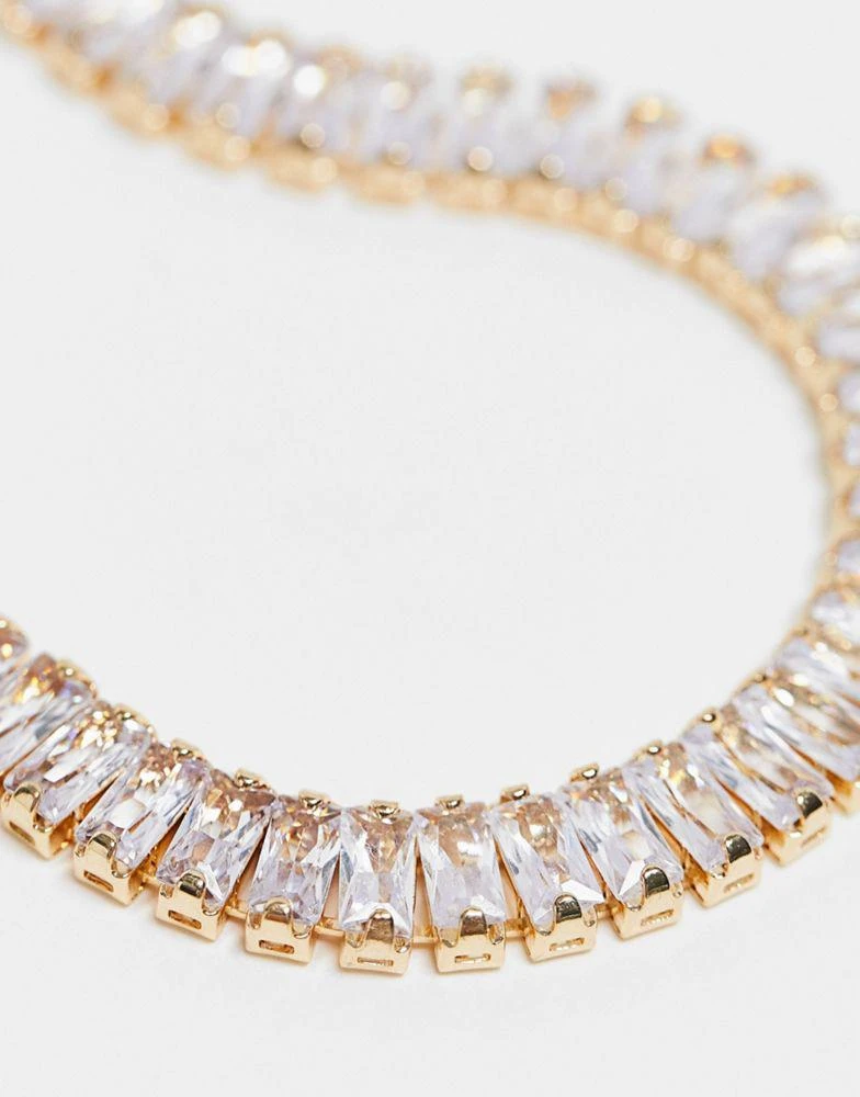 商品ASOS|ASOS DESIGN Curve necklace with cubic zirconia crystal design,价格¥149,第4张图片详细描述
