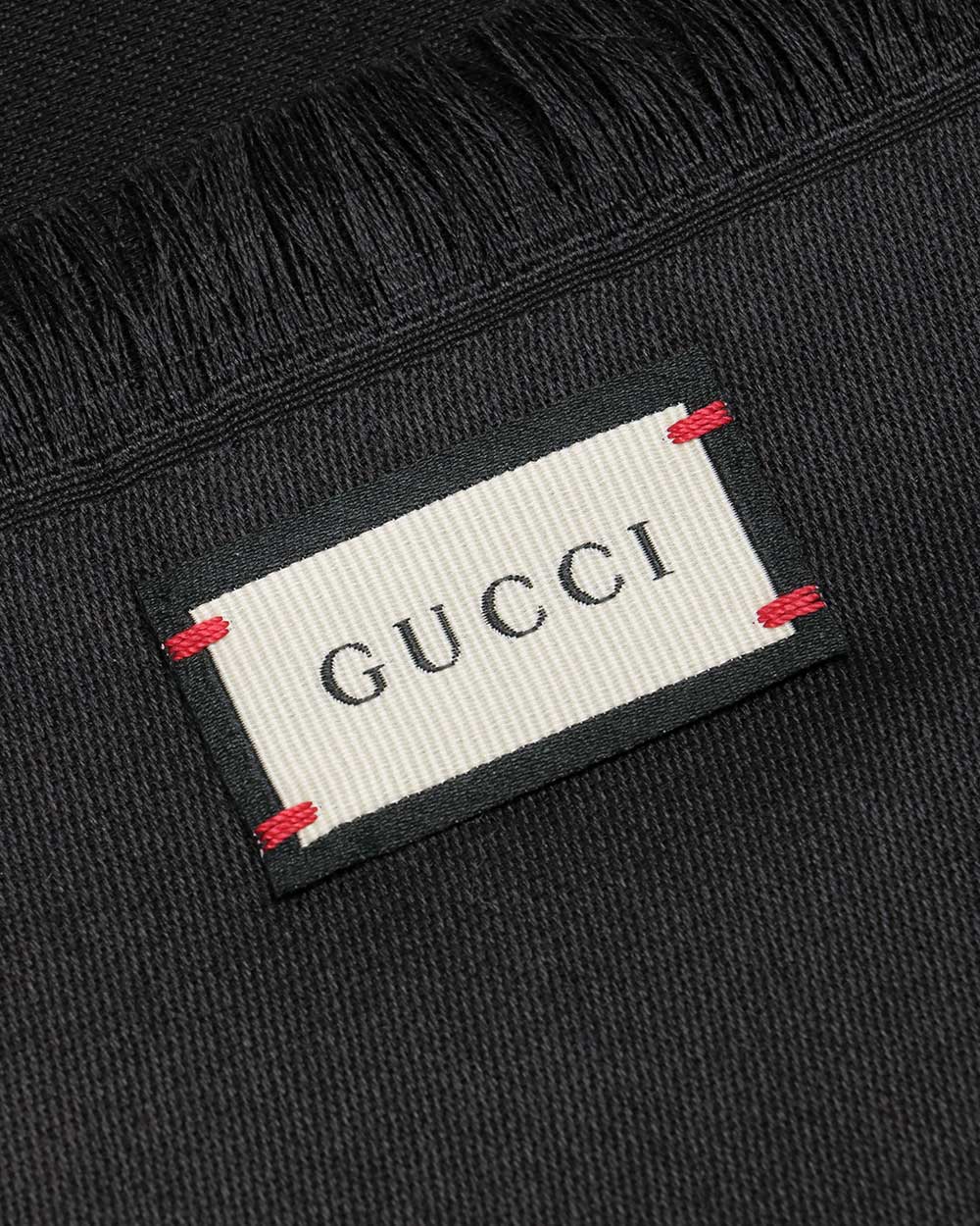 GUCCI 古驰 黑色多格式羊毛围巾 406236-3G632-1000商品第3张图片规格展示