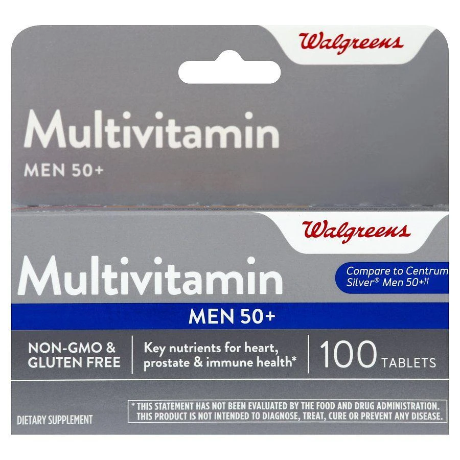 商品Walgreens|Men 50+ Multivitamin Tablets, Gluten Free,价格¥76,第1张图片