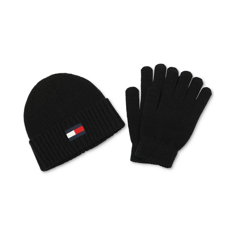 商品Tommy Hilfiger|Men's Embroidered Logo Beanie & Gloves Set,价格¥298,第1张图片