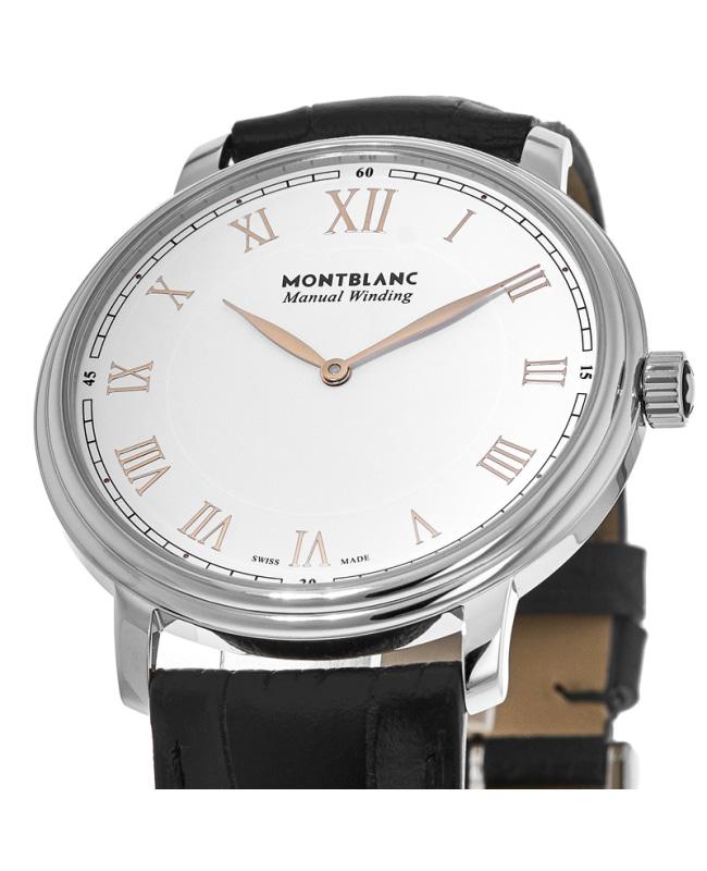 Montblanc Tradition Manual Winding White Dial Leather Strap Men's Watch 119962商品第2张图片规格展示