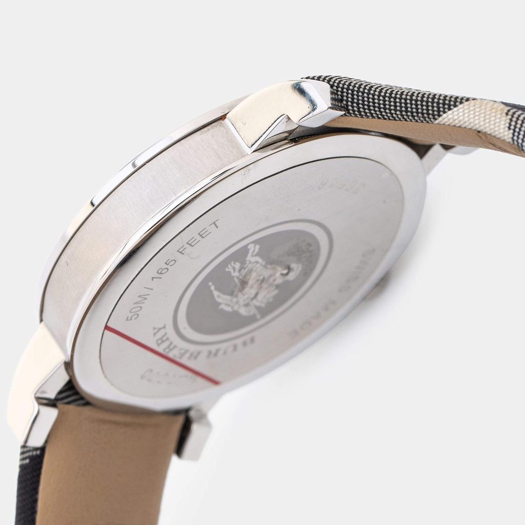 Burberry Silver Stainless Steel Heritage Nova Check BU1378 Women's Wristwatch 38 mm商品第7张图片规格展示