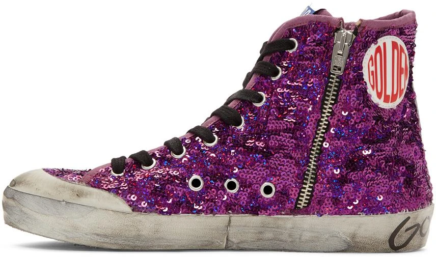 商品Golden Goose|Purple Sequin Francy Penstar Sneakers,价格¥4668,第3张图片详细描述