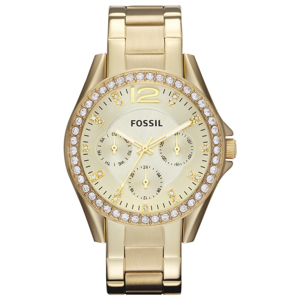 商品Fossil|Women's Riley Gold-Tone Stainless Steel Bracelet Watch 38mm ES3203,价格¥833,第1张图片