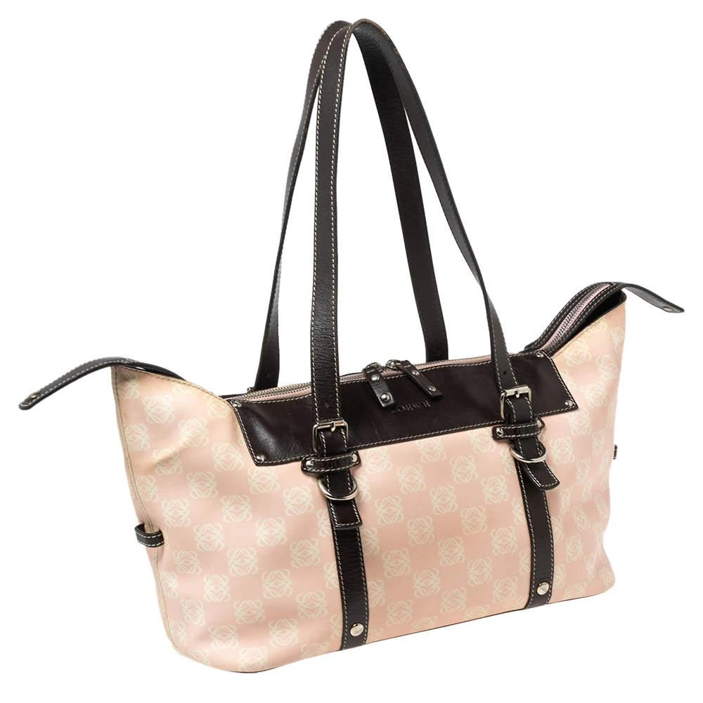 商品[二手商品] Loewe|Loewe Pink/Brown Monogram Nylon and Leather Satchel,价格¥1265,第3张图片详细描述