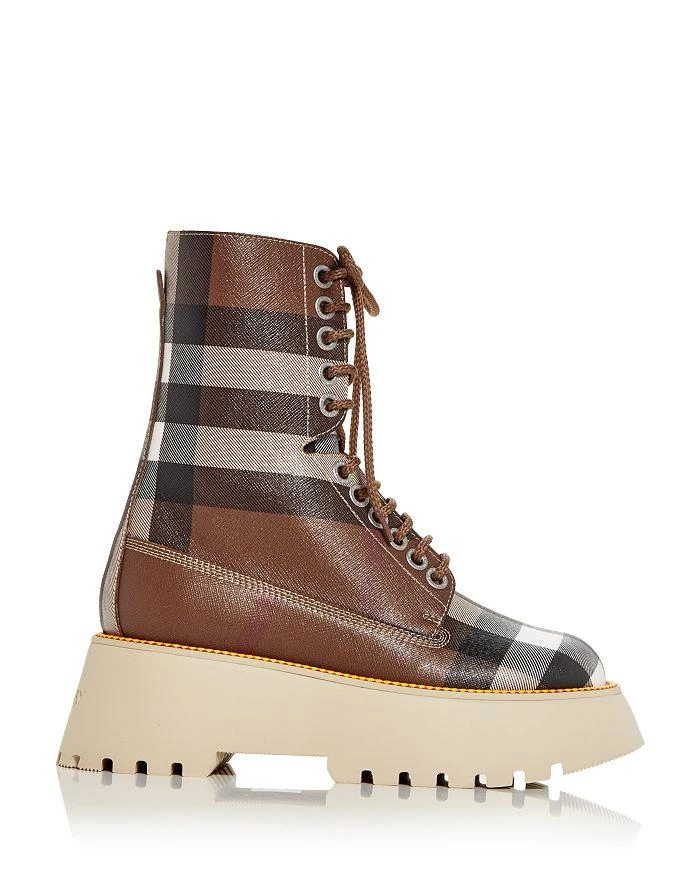 商品Burberry|Women's Mason Vintage Check Platform Combat Boots,价格¥2581,第2张图片详细描述