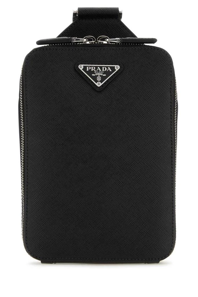 商品Prada|Prada Triangle Logo Plaque One-Shoulder Backpack,价格¥13710,第1张图片