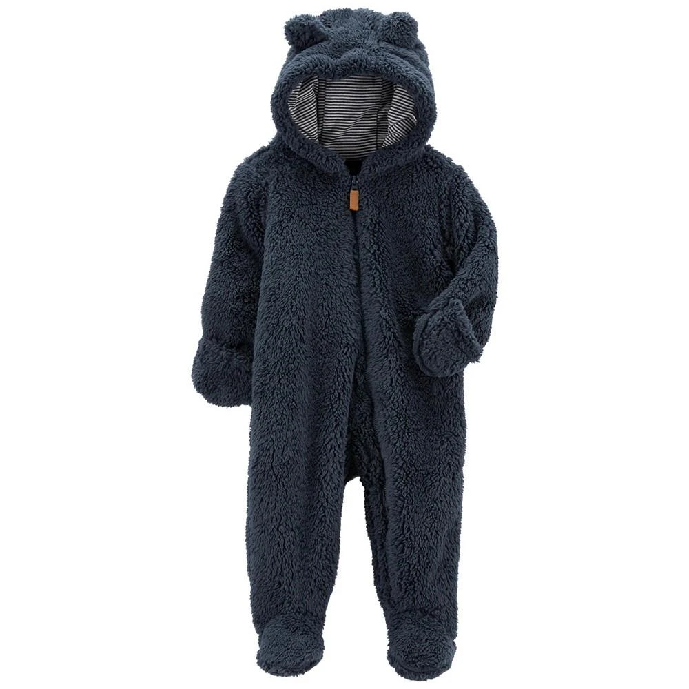 商品Carter's|Baby Boys Zip Front Hooded Sherpa Pram,价格¥150,第2张图片详细描述