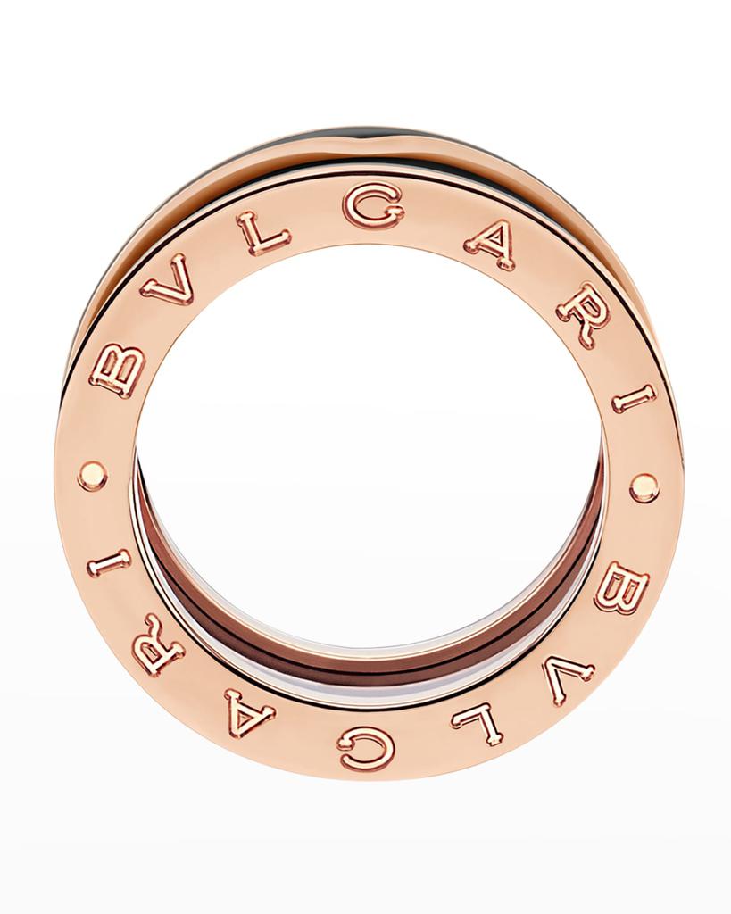 B.Zero1 Pink Gold Ring with Matte Black Ceramic, Size 51商品第4张图片规格展示