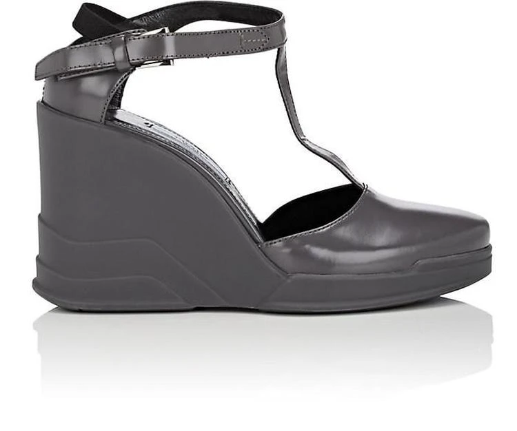 商品Prada|Spazzolato Leather Wedge Mary Janes,价格¥4830,第1张图片