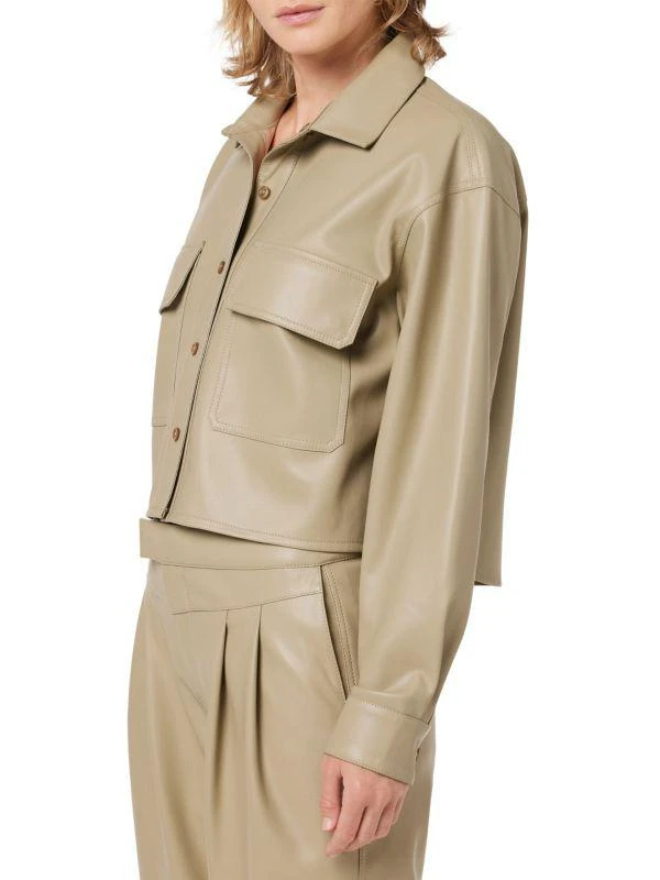 商品Hudson|Cropped Faux Leather Shirt,价格¥637,第3张图片详细描述