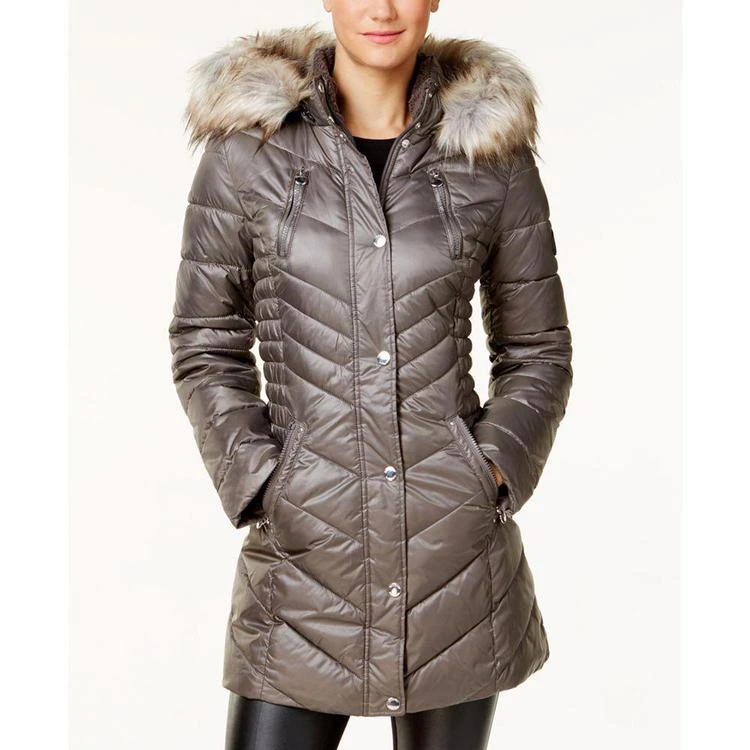 商品Laundry by Shelli Segal|Faux-Fur-Trim Fleece-Lined Puffer Coat,价格¥1047,第1张图片