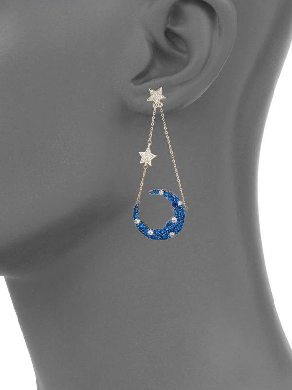 商品Eye Candy LA|Luxe Crystal Star & Moon Drop Earrings,价格¥329,第2张图片详细描述