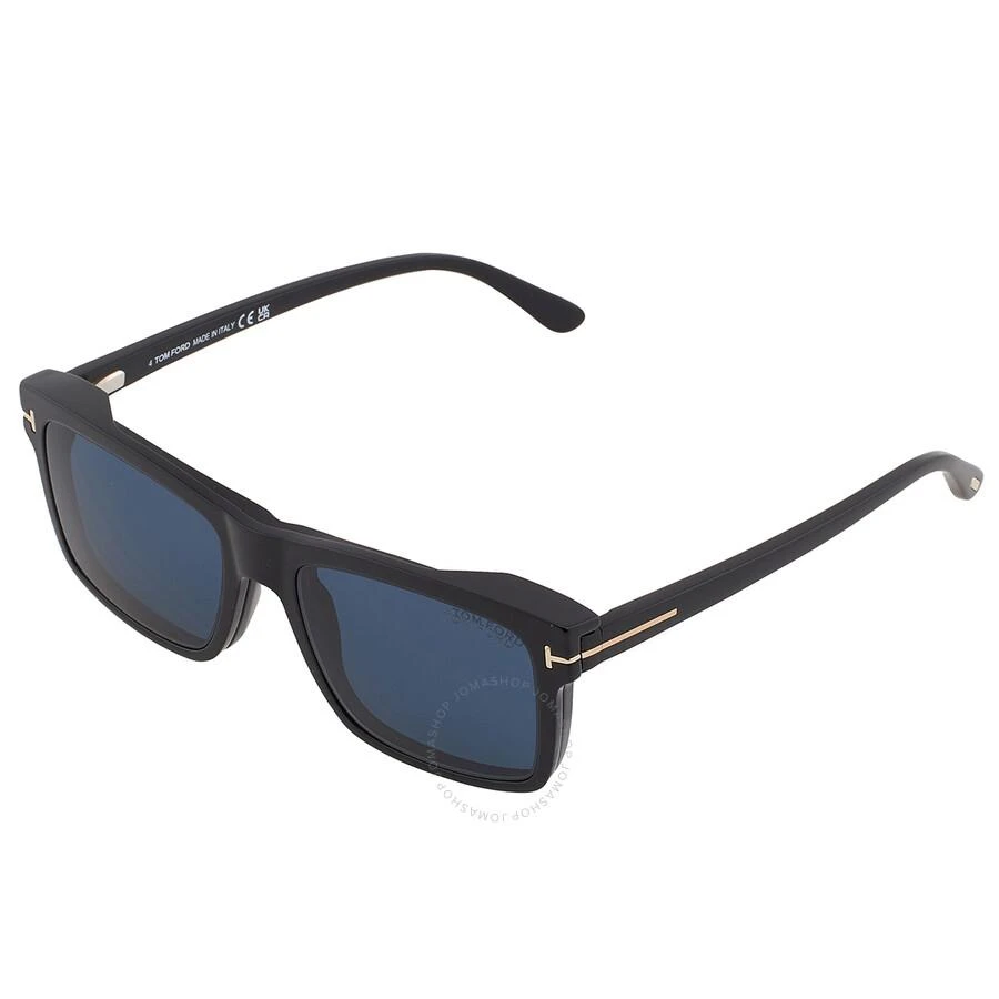商品Tom Ford|Blue Light Block With Blue Clip On Rectangular Men's Eyeglasses FT5682-B 001 54,价格¥1989,第3张图片详细描述