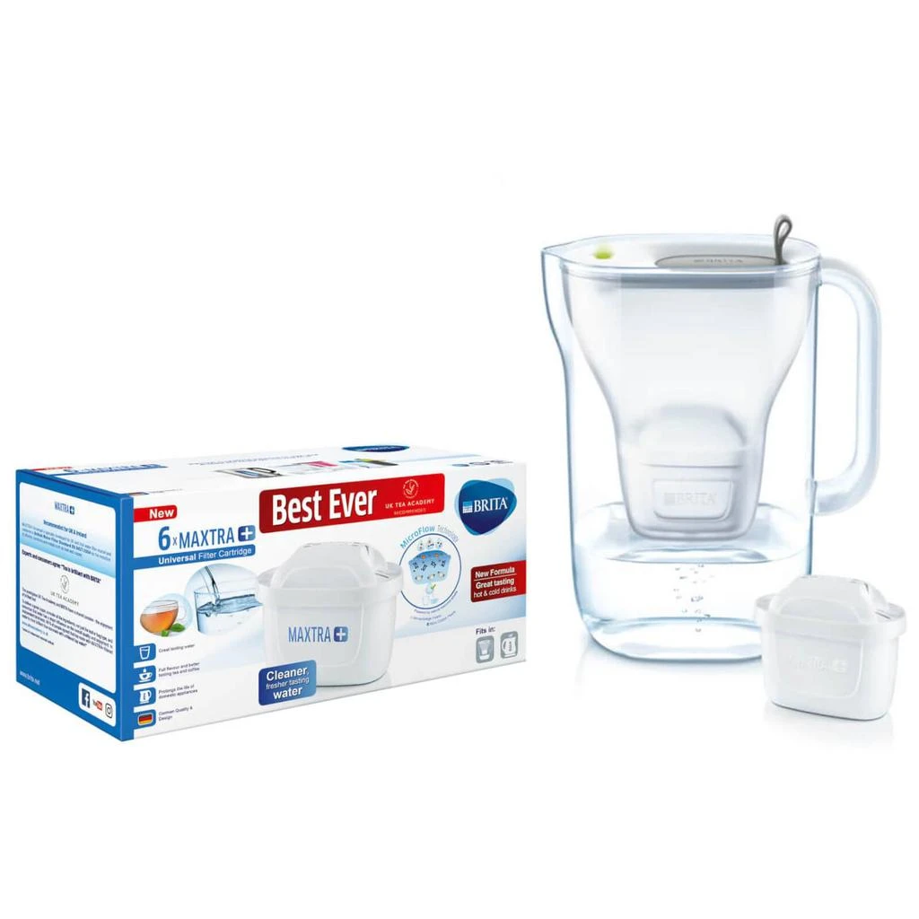 商品BRITA|BRITA MAXTRA+ Style Grey Water Filter Jug and 6 Pack Cartridges,价格¥532,第1张图片