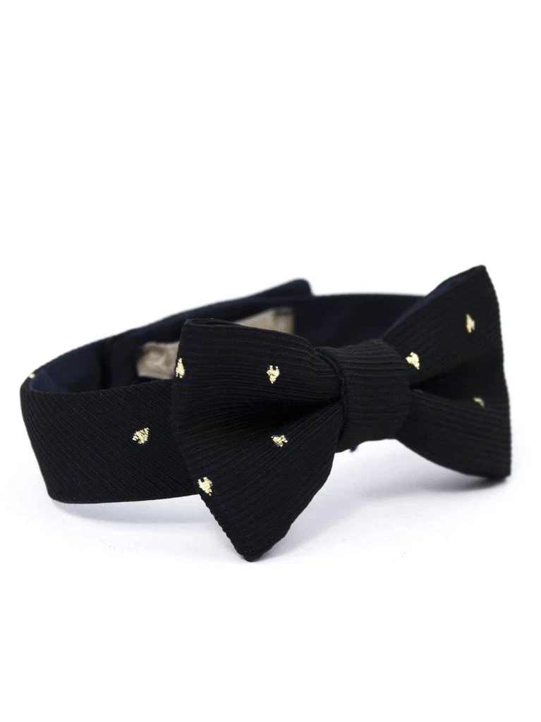 商品LA STUPENDERIA|Navy And Gold Luxury Jacquard Bow Tie,价格¥511,第2张图片详细描述