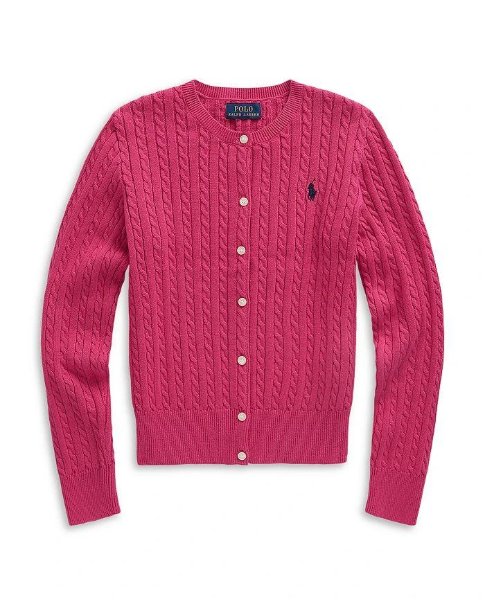 商品Ralph Lauren|Girls' Mini-Cable Cotton Cardigan - Little Kid, Big Kid,价格¥226,第1张图片