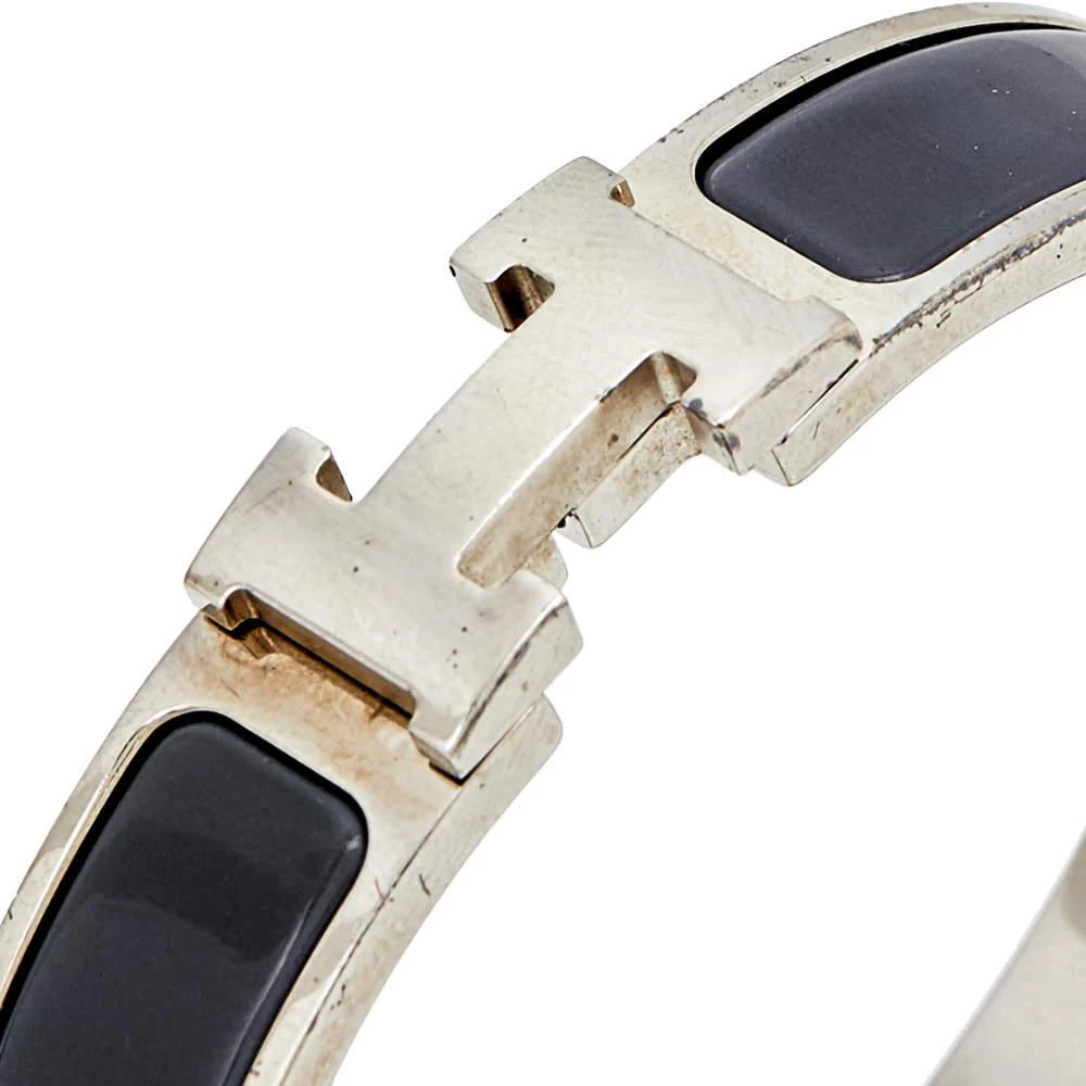商品[二手商品] Hermes| Hermes Clic H Narrow Grey Enamel Palladium Plated Bracelet PM,价格¥1722,第3张图片详细描述