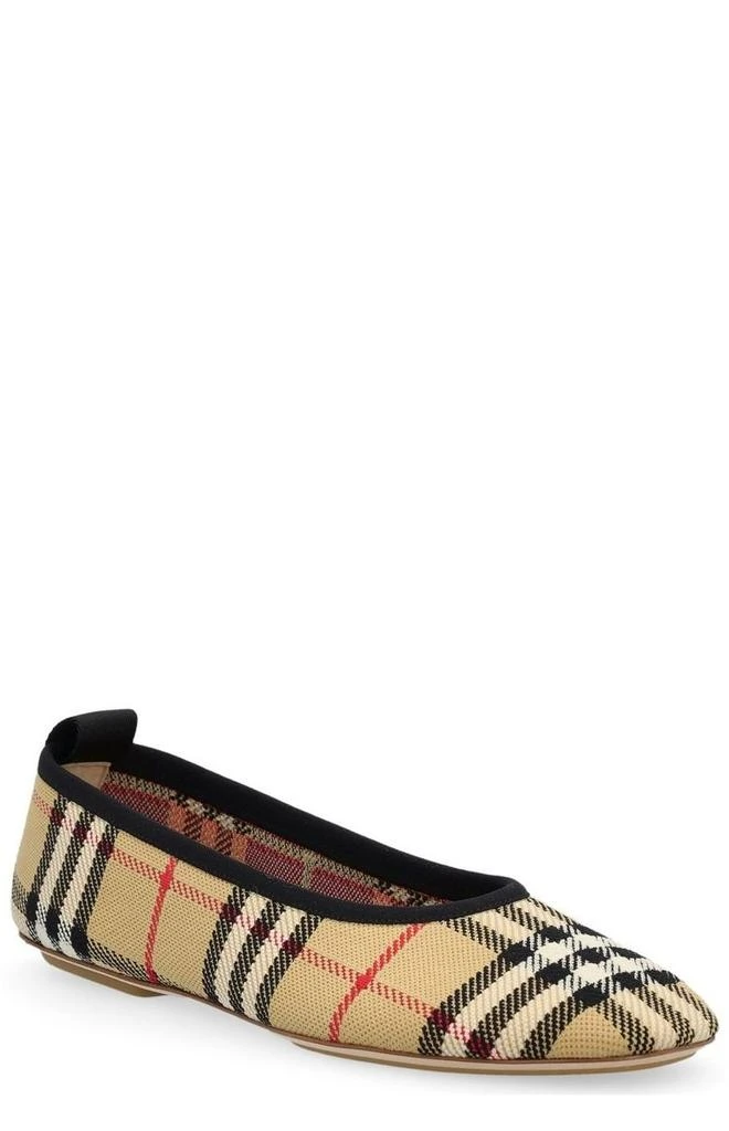 商品Burberry|Burberry Vintage Check Round-Toe Ballerina Flats,价格¥2999,第2张图片详细描述