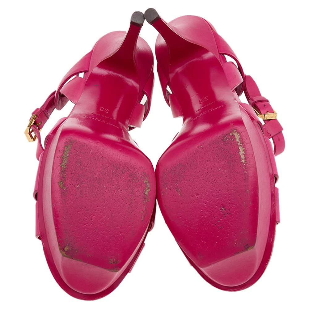 Saint Laurent Pink Leather Tribute Platform Pumps Size 38 商品