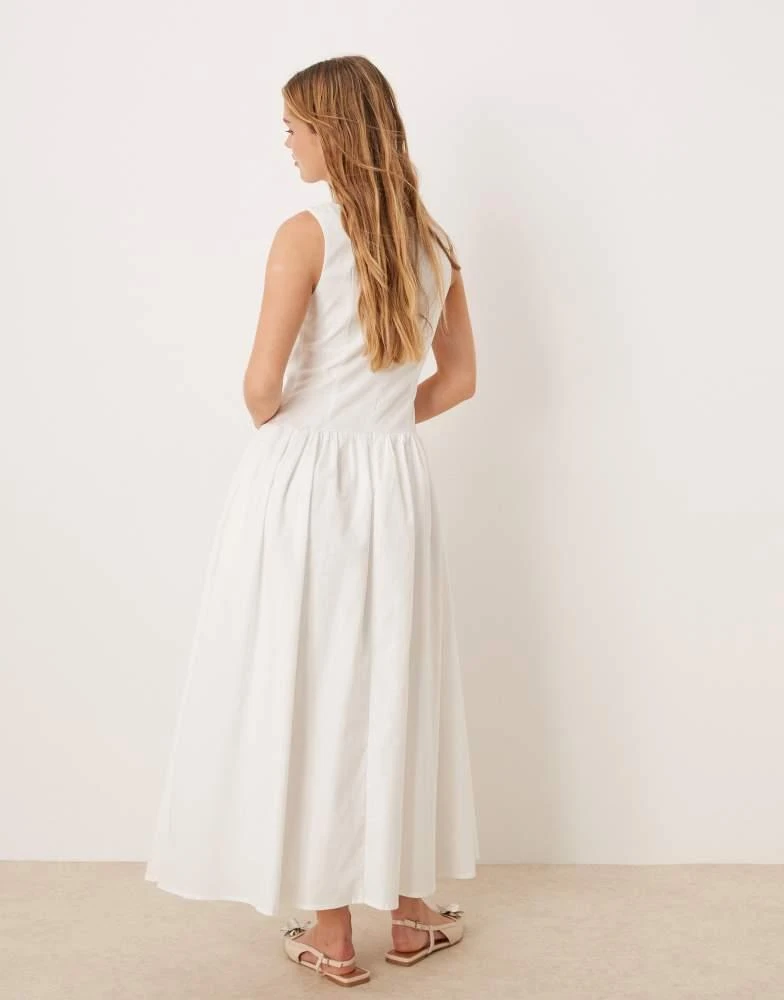 商品Kiss The Sky|Kiss The Sky drop waist waistcoat maxi dress in off white,价格¥575,第2张图片详细描述