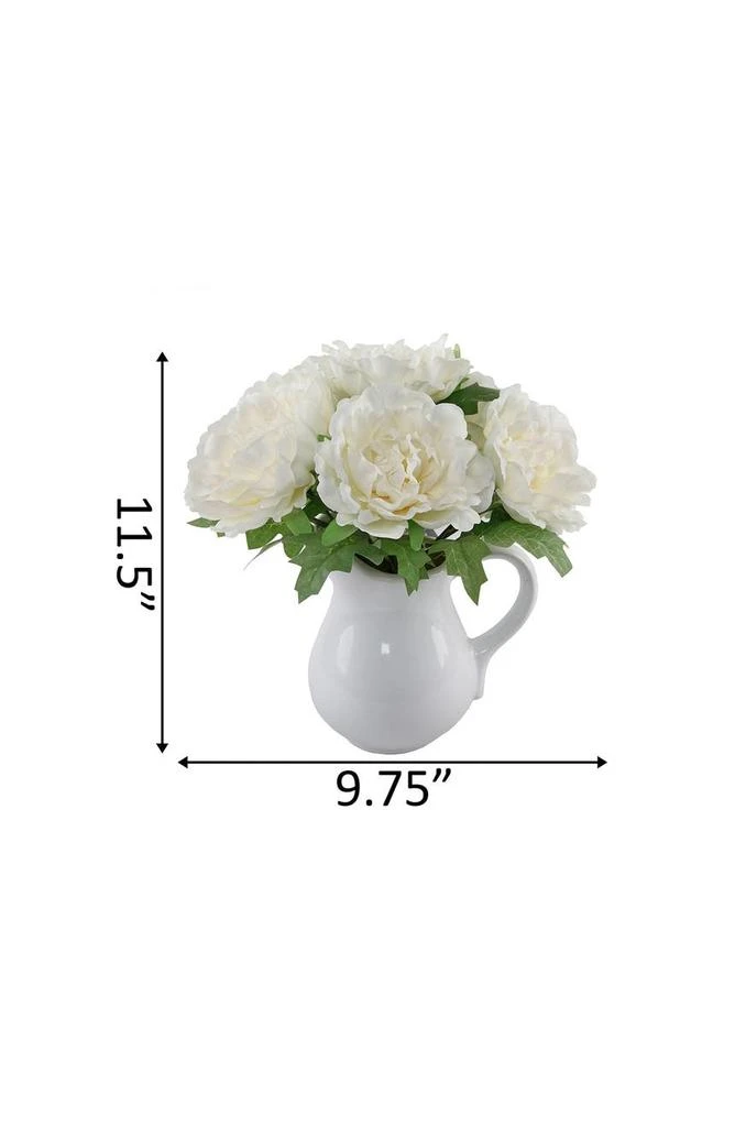商品FLORA BUNDA|White Faux Peony Ceramic Planter,价格¥362,第4张图片详细描述