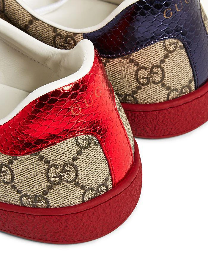 商品Gucci|Men's Monogram Low Top Leather Trim Sneakers,价格¥6171,第5张图片详细描述