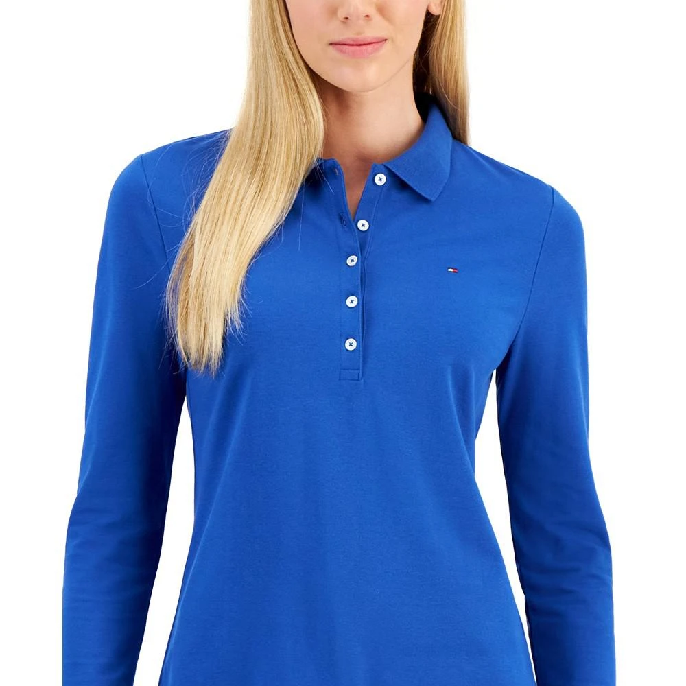 商品Tommy Hilfiger|Women's Solid-Color Long-Sleeve Polo,价格¥254,第3张图片详细描述