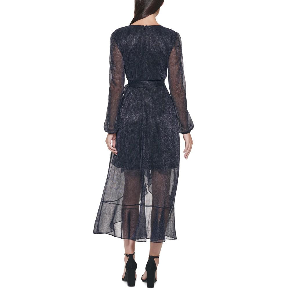 Ruffled Faux-Wrap Dress商品第2张图片规格展示
