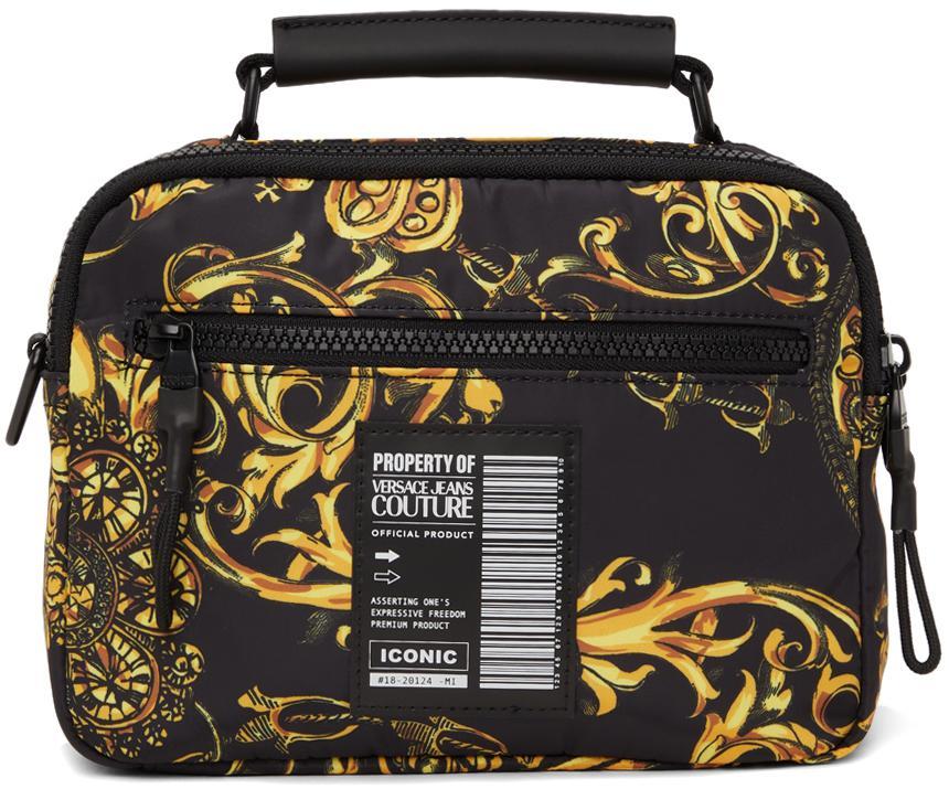 商品Versace|Black & Gold Logo Messenger Bag,价格¥1571,第6张图片详细描述