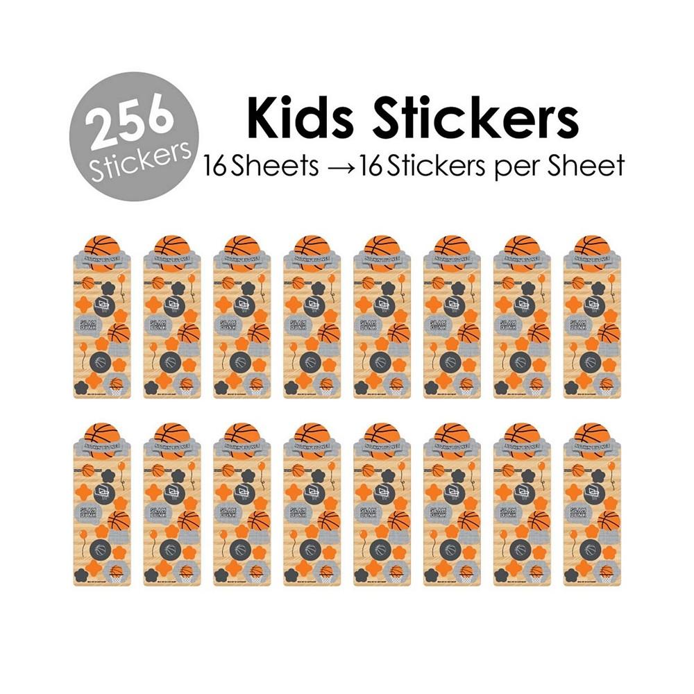 Nothin' but Net - Basketball - Birthday Party Favor Kids Stickers - 16 Sheets - 256 Stickers商品第2张图片规格展示