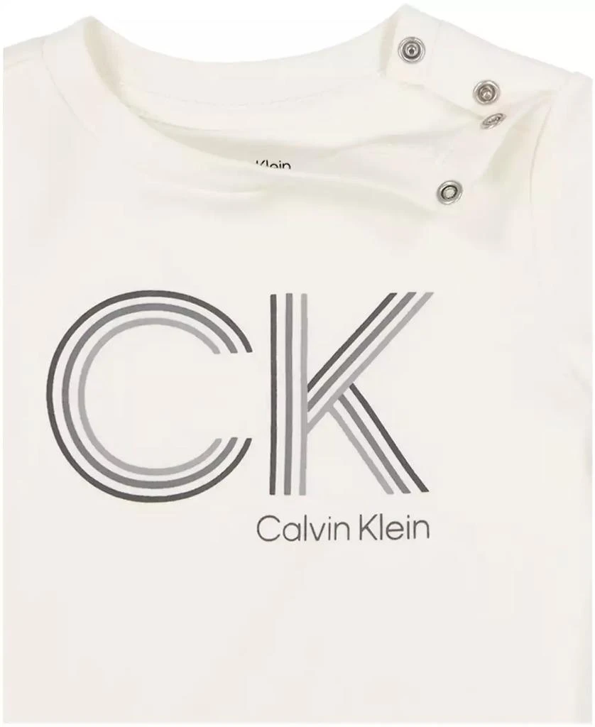 商品Calvin Klein|Baby Boy Long Sleeve Logo Bodysuit, Twill Pants Check Berber Shirt Jacket, 3-Piece Set,价格¥208,第3张图片详细描述