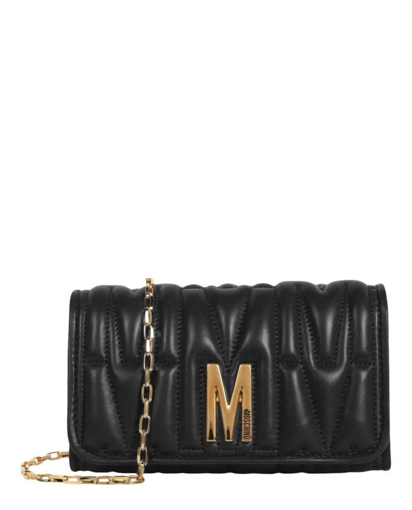 商品Moschino|小羊皮LOGO肩背/手拿两用包,价格¥2216,第1张图片