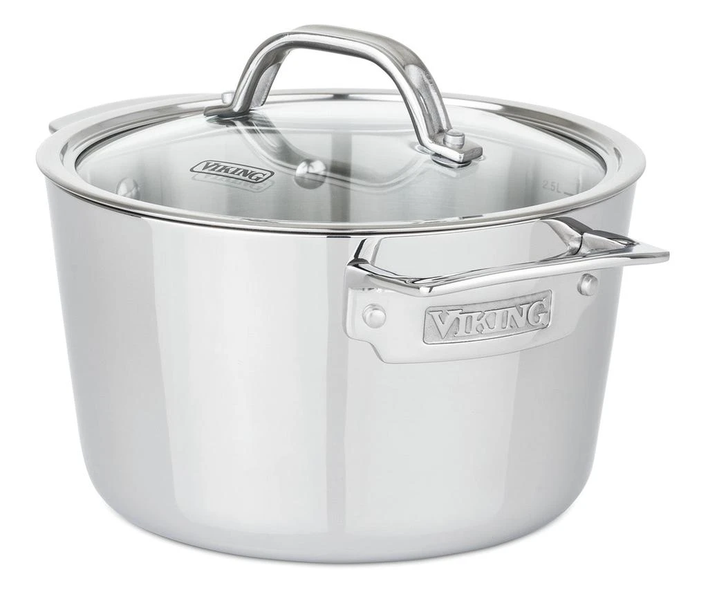 商品Viking|Viking Contemporary 3-Ply Stainless Steel 3.4 Qt Soup Pot with Lid,价格¥869,第1张图片