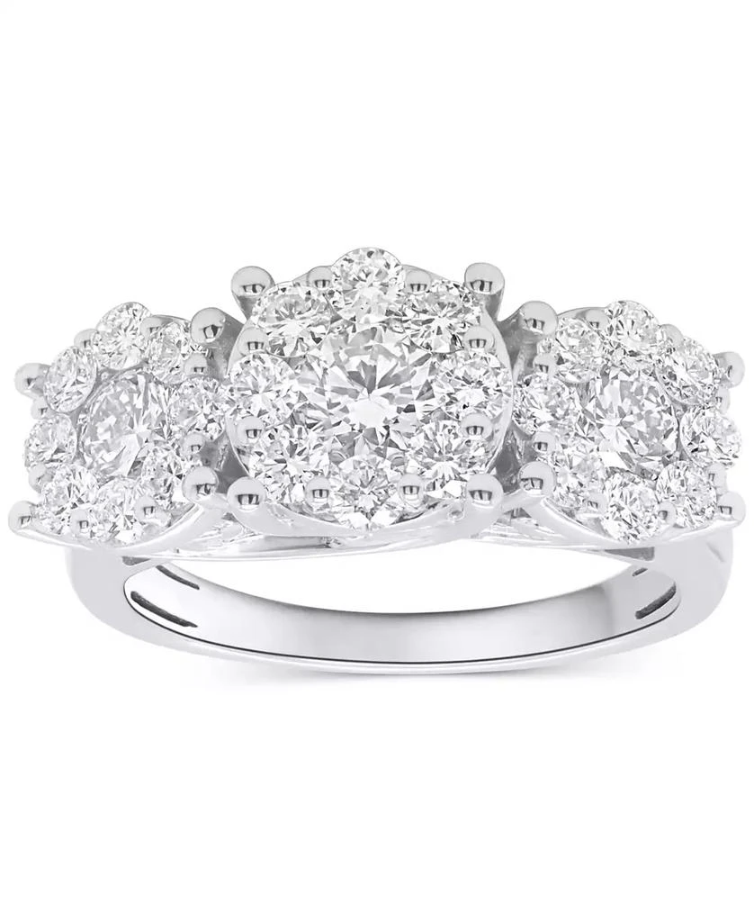 商品Forever Grown Diamonds|Lab-Grown Diamond Three Stone Ring (2 ct. t.w.) in Sterling Silver,价格¥1489,第1张图片