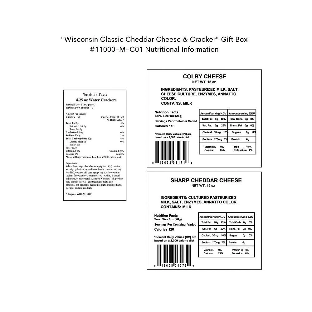 商品Wisconsin Cheese Company|"Wisconsin Classic Cheddar Cheese & Cracker" Gift Box. Father's Day Gift.,价格¥484,第2张图片详细描述