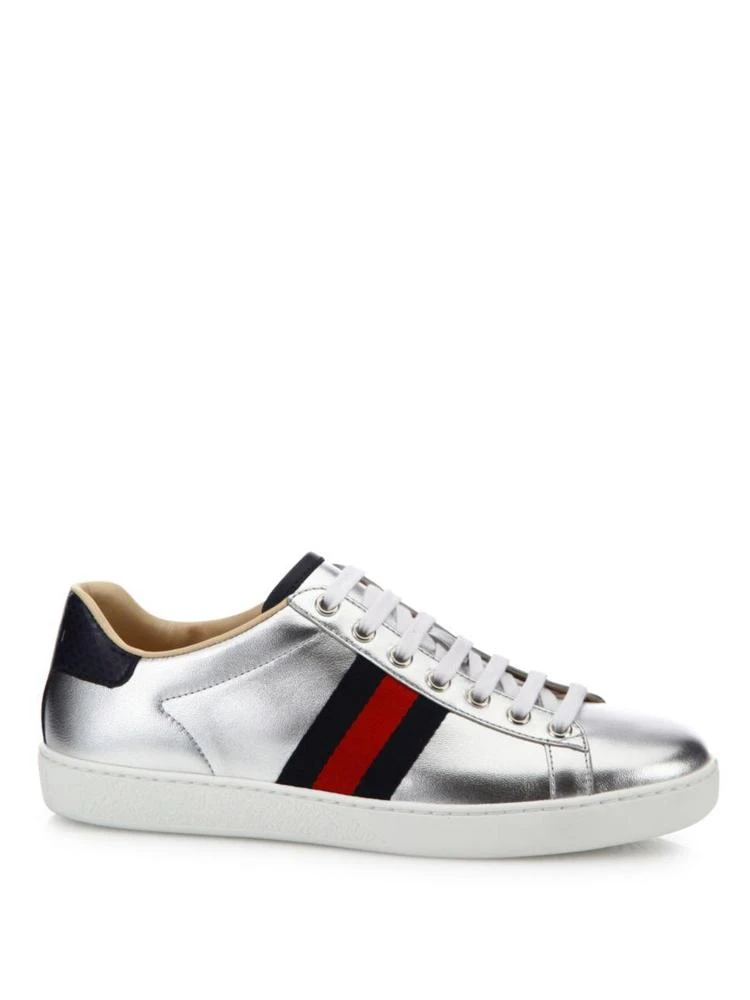 商品Gucci|New Ace Metallic Leather Low-Top Sneakers,价格¥4648,第1张图片