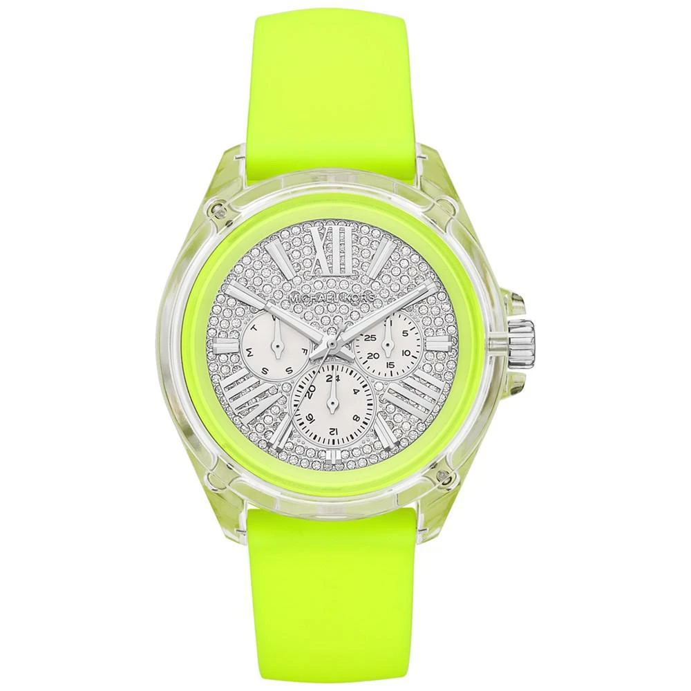 商品Michael Kors|Women's Wren Neon Yellow Silicone Strap Watch 42mm ,价格¥955,第1张图片