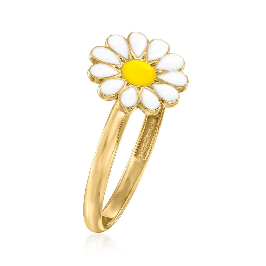 商品Ross-Simons|White and Yellow Enamel Daisy Ring in 14kt Yellow Gold,价格¥2001,第3张图片详细描述