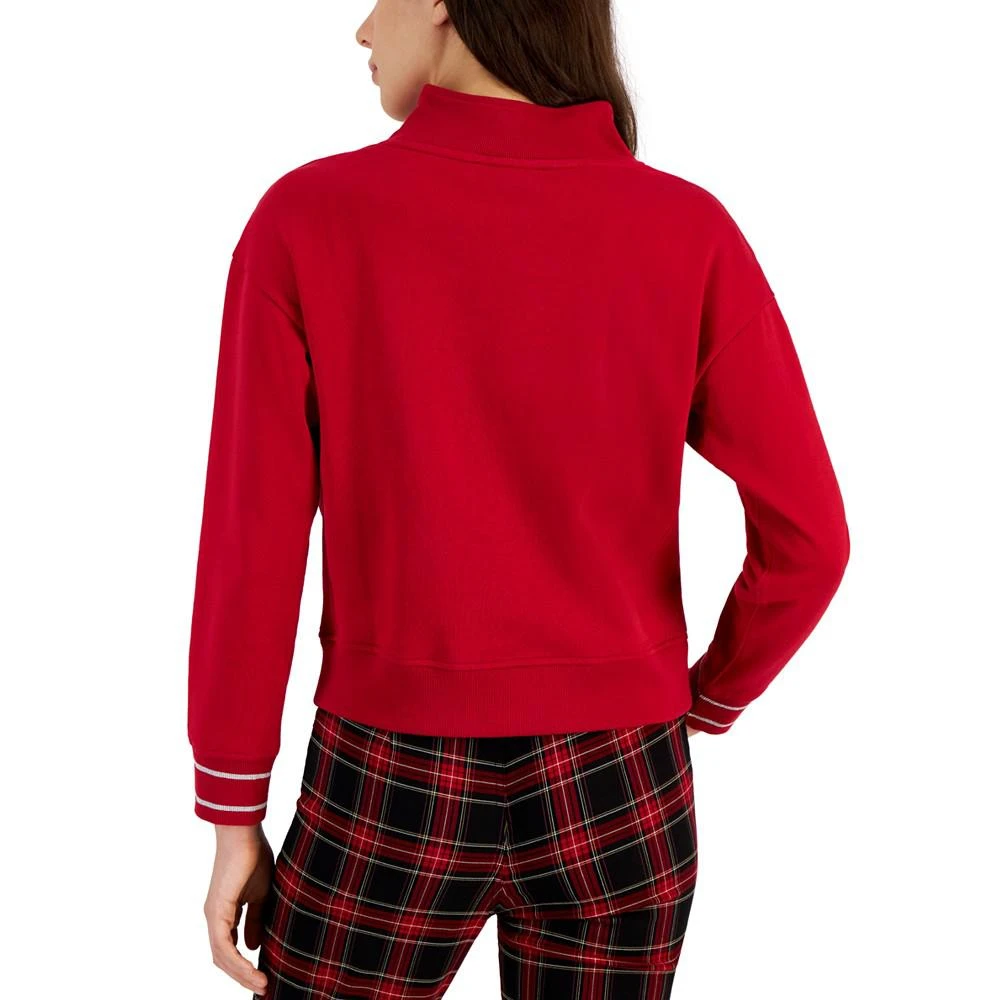 商品Tommy Hilfiger|Women's Logo Mock-Neck Quarter-Zip Sweatshirt,价格¥599,第2张图片详细描述